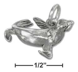 sterling silver three dimensional sea lion charm