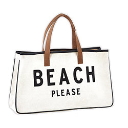 CANVAS TOTE - BEACH PLEASE 20 x 11