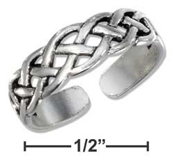 sterling silver open weave toe ring