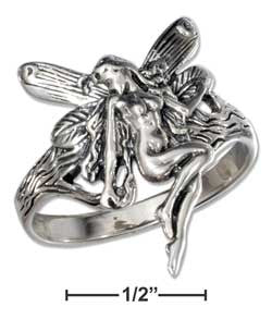 sterling silver antiqued fairy ring