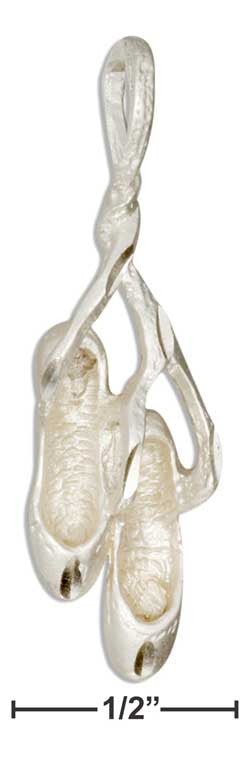 sterling silver pair of ballet slippers pendant