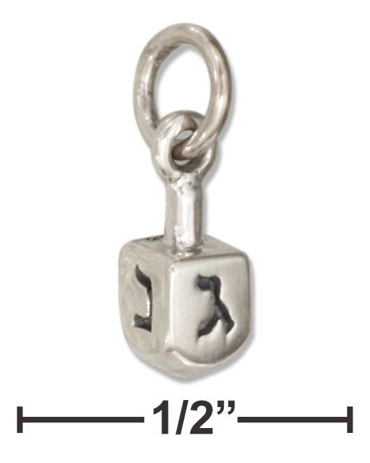 Sterling Silver Three Dimensional Mini Dreidel Charm