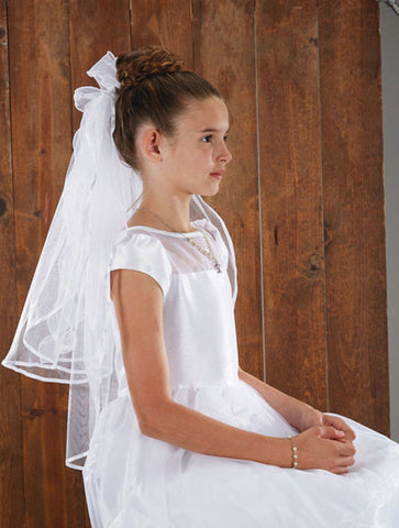 Back bows w haircomb - First Communion veil