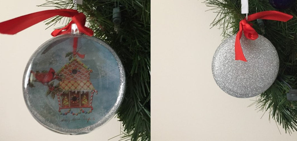 Cardinal with birdhouse ornament