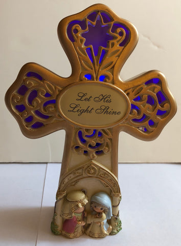 Precious Moments Share The Gift Of Love LED Musical Cross turned on