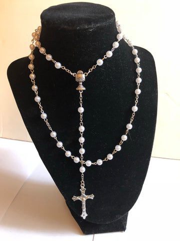 White Sacramental Rosary With My Rosary Box