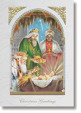 Christmas card, three wise men