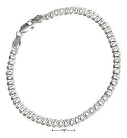 sterling silver 8" 060 4mm charm link bracelet