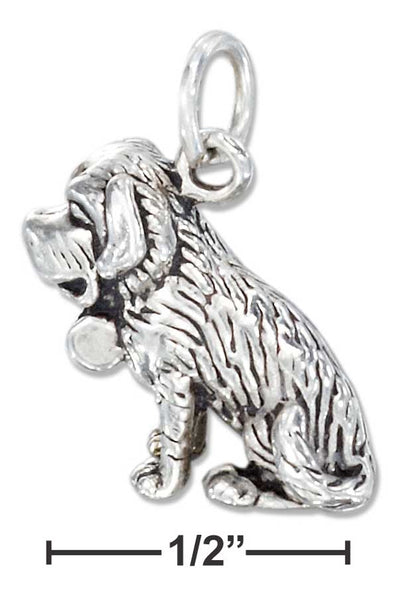Sterling Silver Three Dimensional St. Bernard Charm