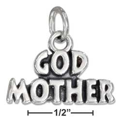 sterling silver antiqued "God mother" charm