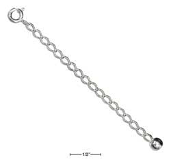 sterling silver 3" curb chain extender with ball