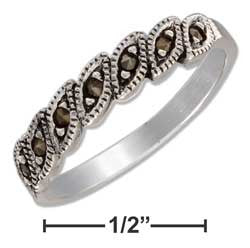 sterling silver multiple marquise marcasite band ring