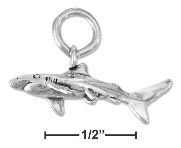 Sterling Silver Three Dimensional Shark Charm