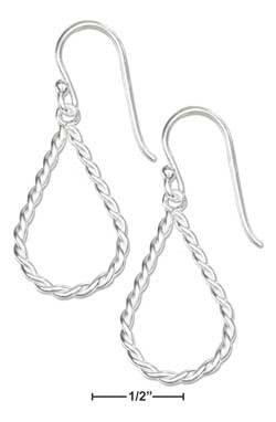 sterling silver small twisted rope teardrop earrings