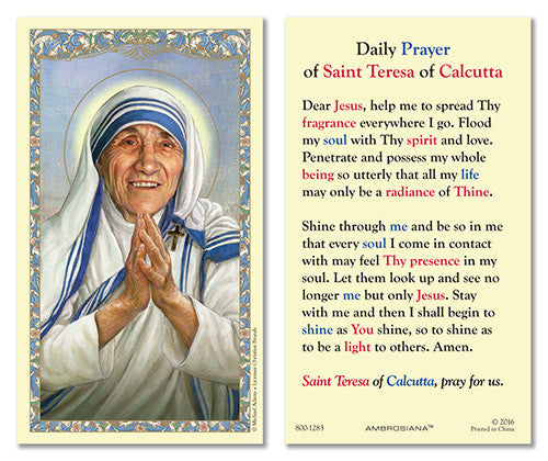 Saint Teresa Laminated Holy Card (25 card set)
