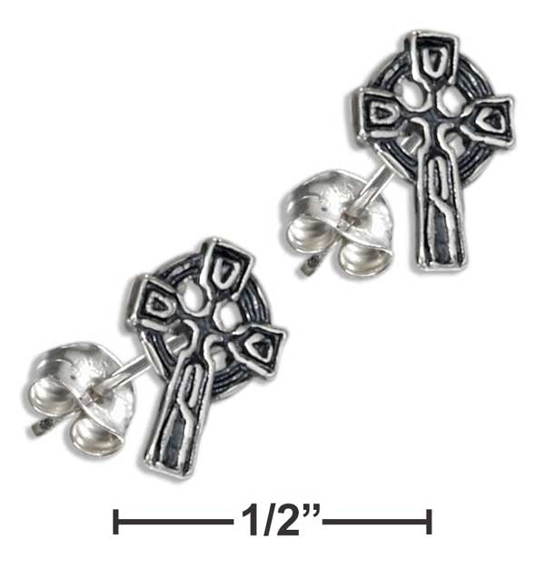 Sterling Silver Mini Celtic Cross Earrings