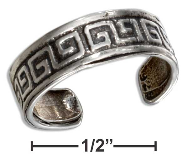 Sterling Silver Antiqued Greek Key Toe Ring