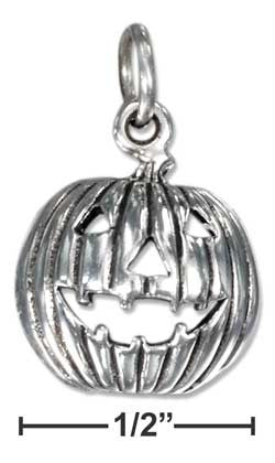 sterling silver antiqued jack-o-lantern charm