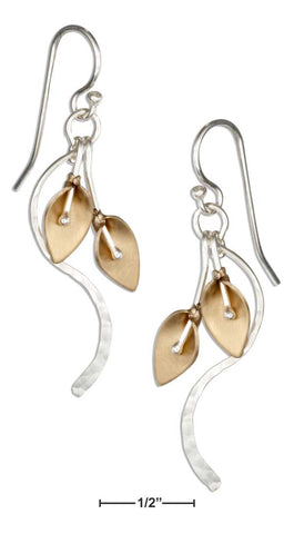 Sterling Silver & 12 Karat Gold Filled Lilies & Vine Earrings