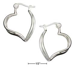 sterling silver layered double heart hoop earrings