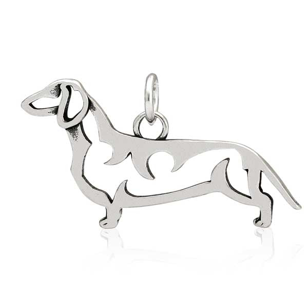 Sterling Silver Smooth-Coated Dachshund Pendant, Body