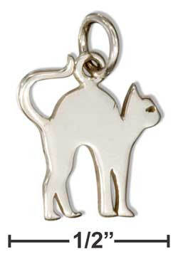 sterling silver silhouette scared cat charm