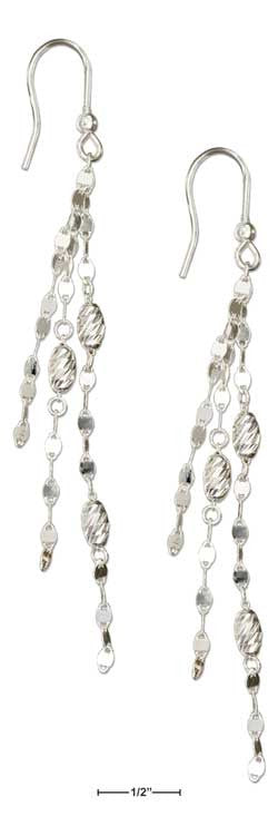 sterling silver Italian triple strand twist and diamond cut bead earrings-temp out of stock