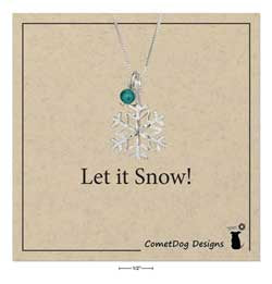 Sterling Silver 18" Snowflake Pendant Necklace W/Blue Riverstone Bead