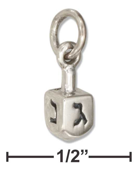 Sterling Silver Three Dimensional Mini Dreidel Charm