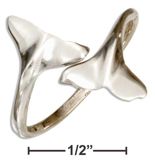 Sterling Silver Adjustable Whale Tails Ring