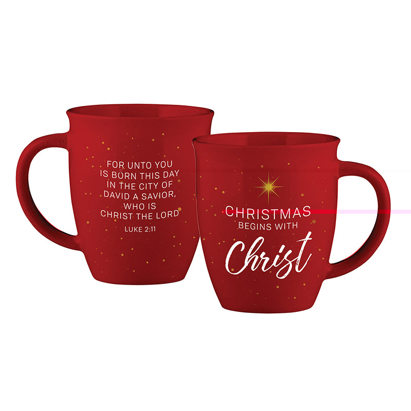 Ceramic Christmas Begins With Christ Mug 12oz