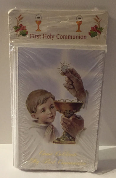 Invite set of 8 First Holy Communion, Boy