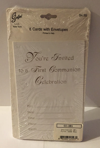 reverse-Invite set of 8 First Holy Communion, Boy