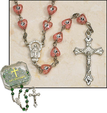 Pink Heart Rosary