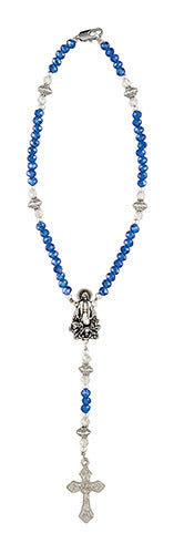 Our Lady Grace Sapphire Crystal Auto Rosary
