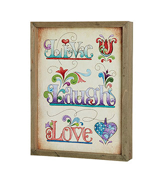 Jim Shore- Live, Laugh, Love- Framed Print