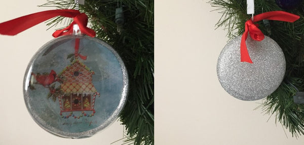 Cardinal with birdhouse ornament