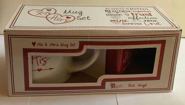 His & Hers Mug Set 8 oz. mug set boxed