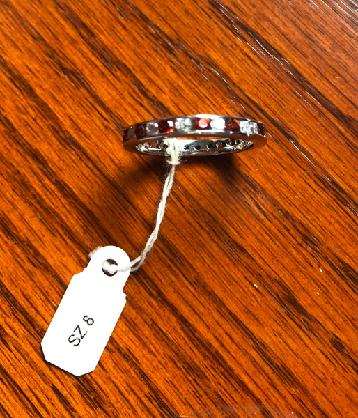 Sterling silver January red eternity band