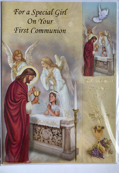 Greeting Card with Envelope for Girl's First Communion
