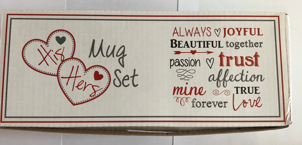 His & Hers Mug Set 8 oz. mug set box top