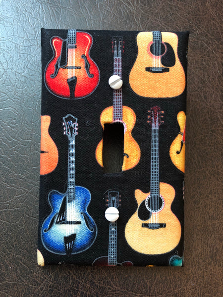 Guitar wall light switch plate cover
